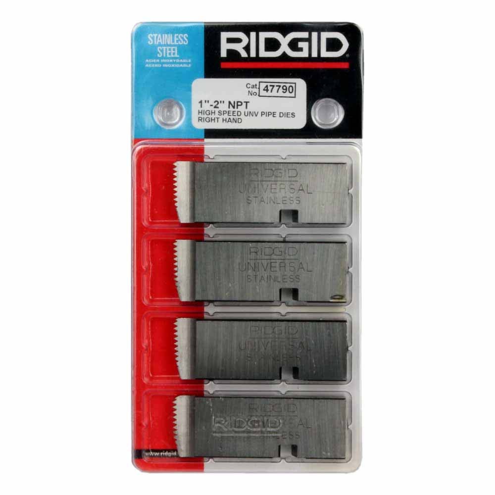 RIDGID 47790 1"-2" - 11-1/2 NPT Universal Dies High Speed for Stainless Steel RH