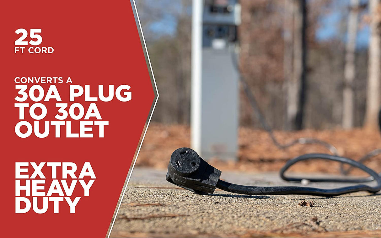 Road Power 65039601 25' 10/3 30-Amp Extension, Heavy Duty, Weather Resistant RV and Marine Boat - 3