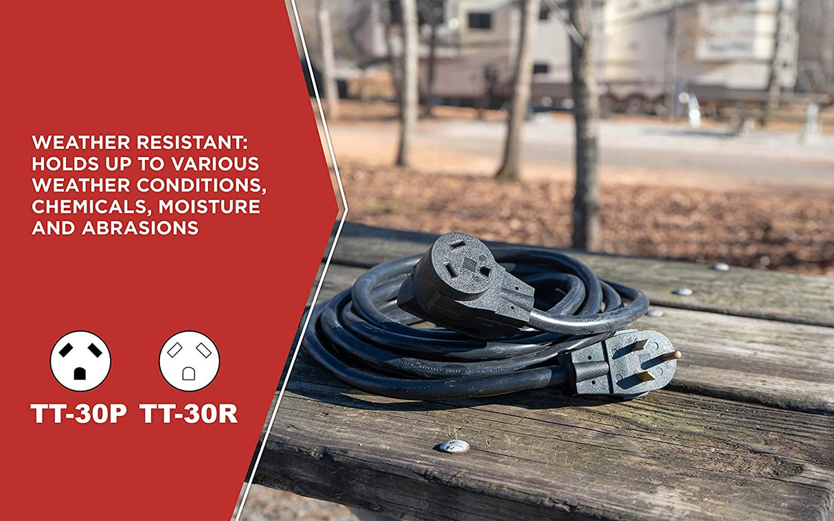 Road Power 65039601 25' 10/3 30-Amp Extension, Heavy Duty, Weather Resistant RV and Marine Boat - 6