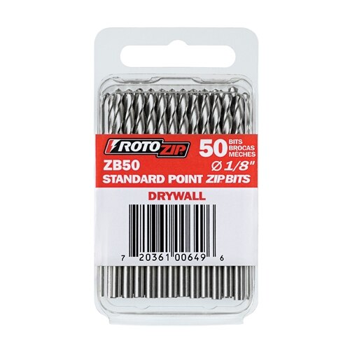 Bosch ZB50 1/8" High Speed Steel Standard Point Drywall Bit for RotoZip Spiral Saws (50 Pack)