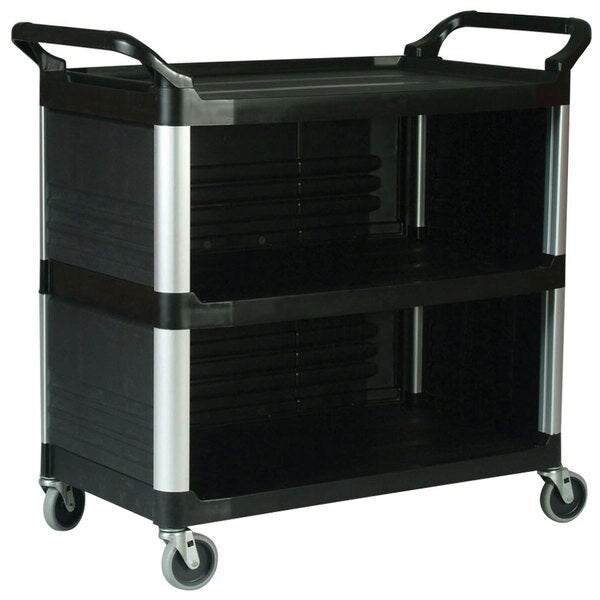 Rubbermaid FG409300BLA Utility Cart with Enclosed End Panels on 3 Sides