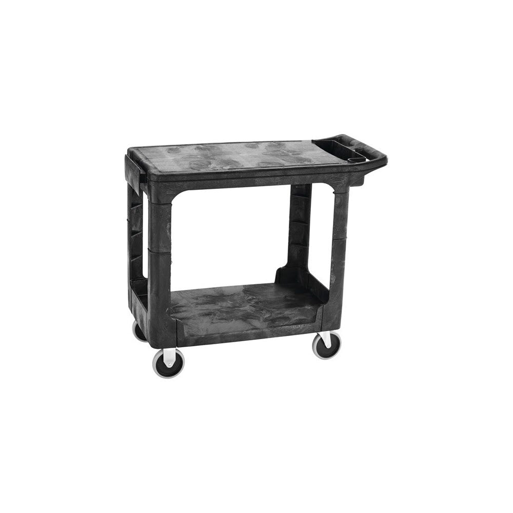 Rubbermaid FG450589BLA Heavy-Duty Flat Handle Utility Cart, Flat Shelf, Small, 500 lb. Capacity - Black