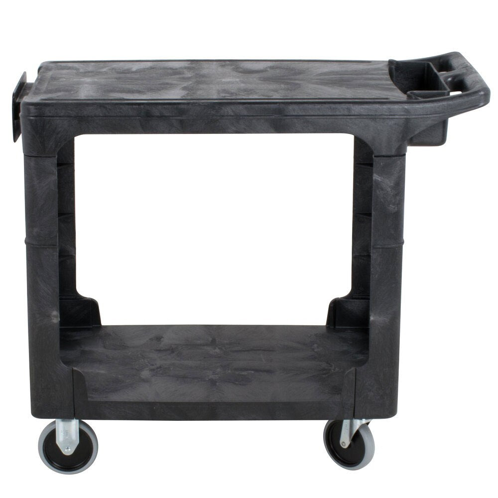 Rubbermaid FG450589BLA Heavy-Duty Flat Handle Utility Cart, Flat Shelf, Small, 500 lb. Capacity - Black - 2