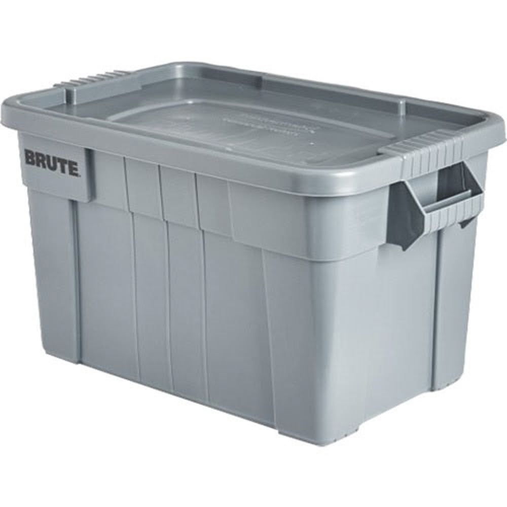 Rubbermaid FG9S3100GRAY 20 Gallon BRUTE Tote Gray with Lid