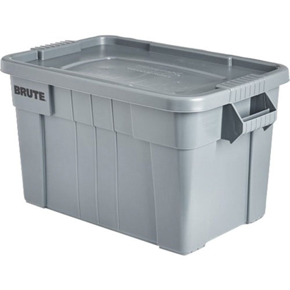 Rubbermaid FG9S3100GRAY 20 Gallon BRUTE Tote Gray with Lid