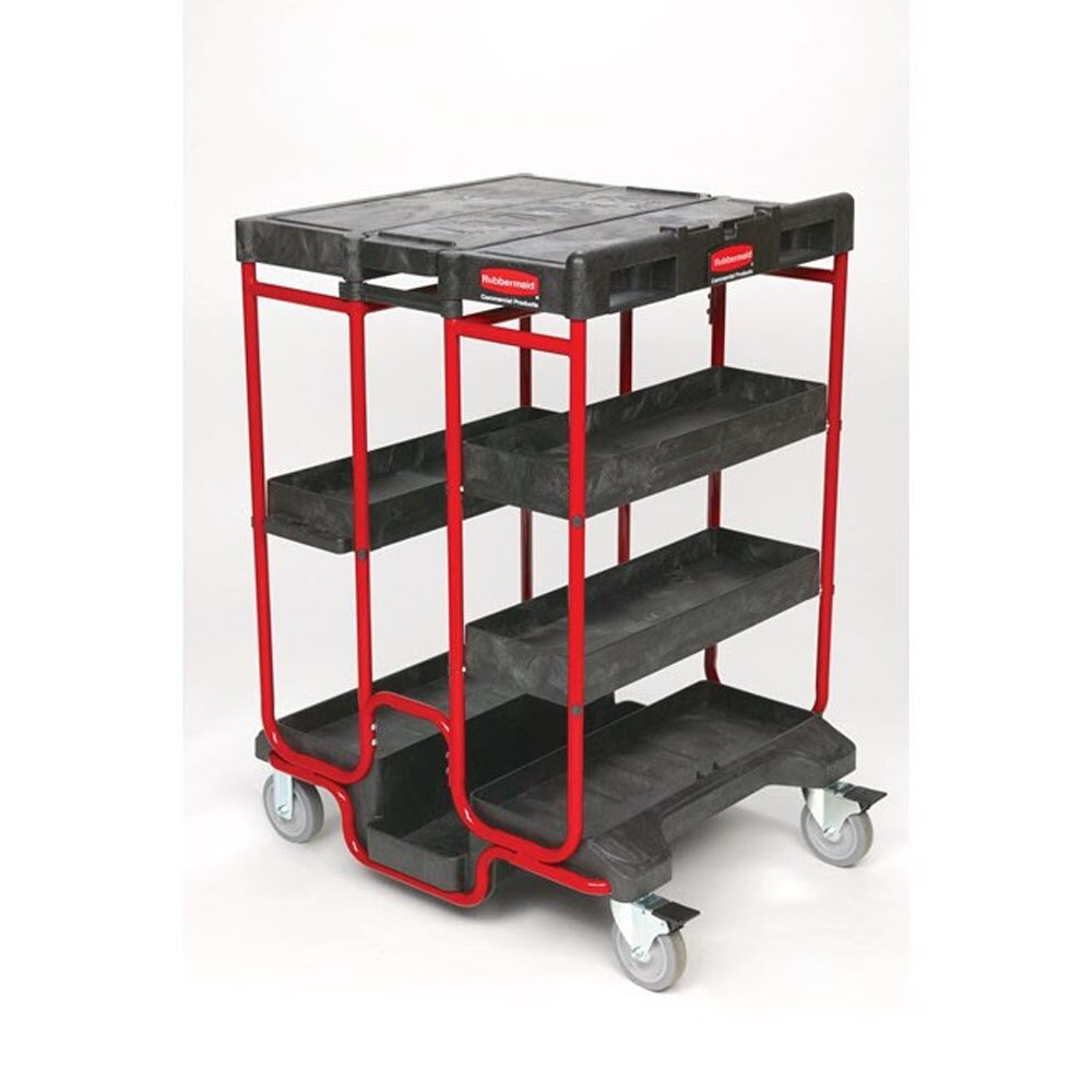 Rubbermaid FG9T5700BLA Ladder Cart with Compact Footprint and Tall Profile