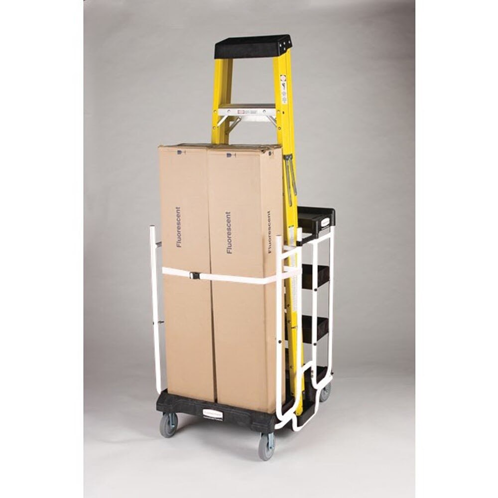 Rubbermaid FG9T5700BLA Ladder Cart with Compact Footprint and Tall Profile - 4