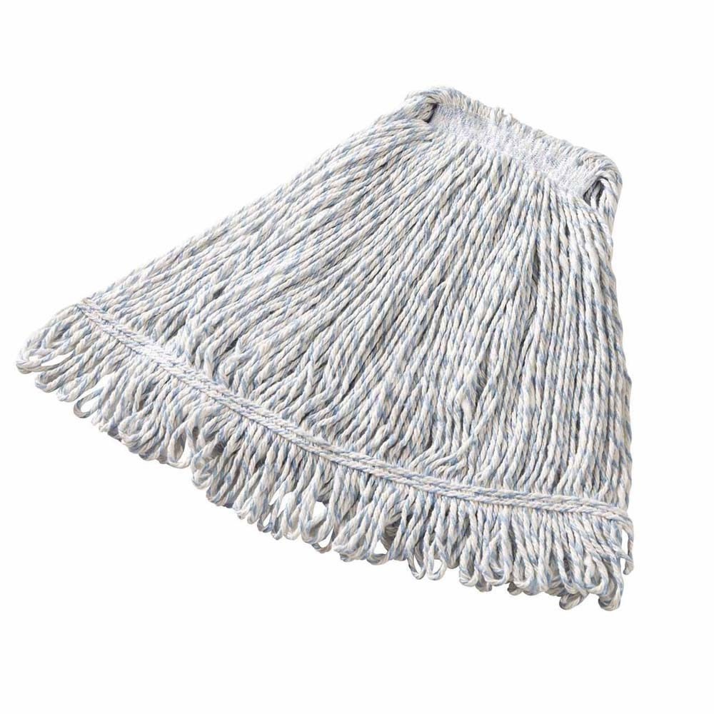 Rubbermaid FGD51306WH00 Super Stitch Finish Mop Head, 1 in. Headband, Polyester/Rayon Blend, White/Blue (24 oz)