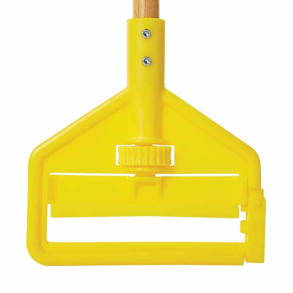 Rubbermaid FGH116000000 Invader Side Gate Wet Mop Handle, Large Yellow Plastic Head, Hardwood Handle - 2