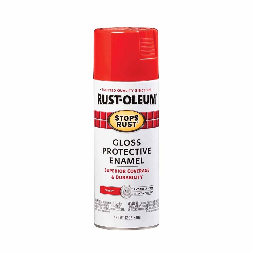 Rust-Oleum 248568 Gloss Cherry Protective Enamel Spray Paint, Stops Rust, Indoor/Outdoor (12 oz)