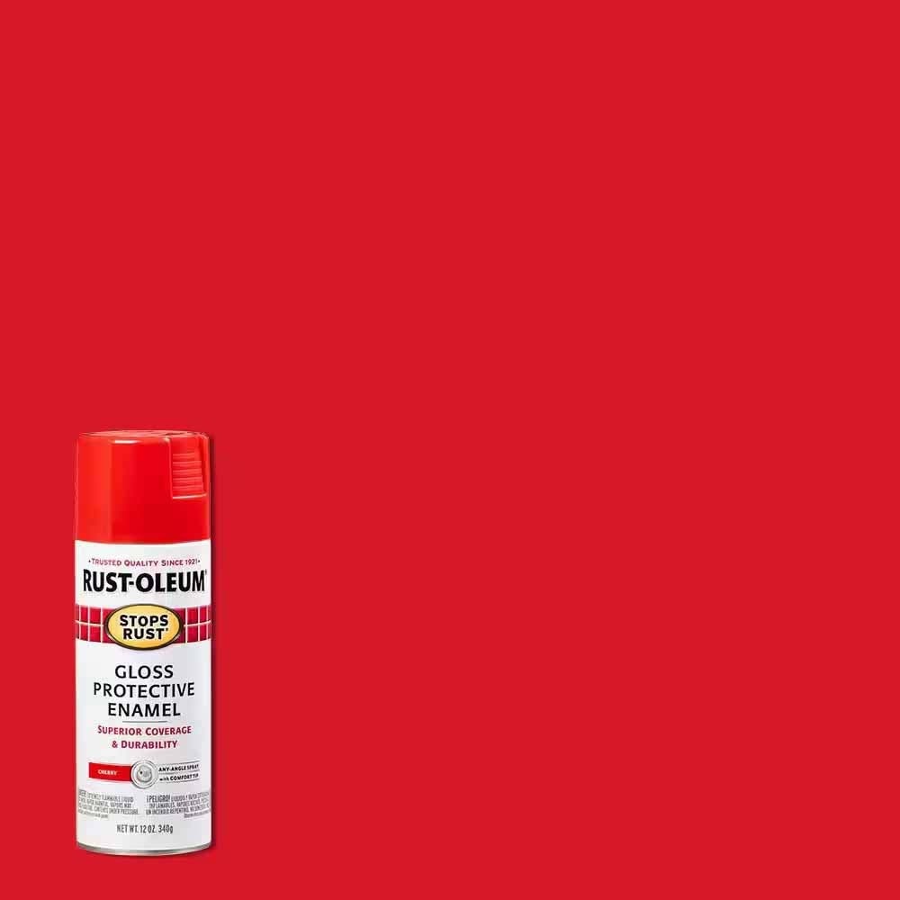 Rust-Oleum 248568 Gloss Cherry Protective Enamel Spray Paint, Stops Rust, Indoor/Outdoor (12 oz) - 2