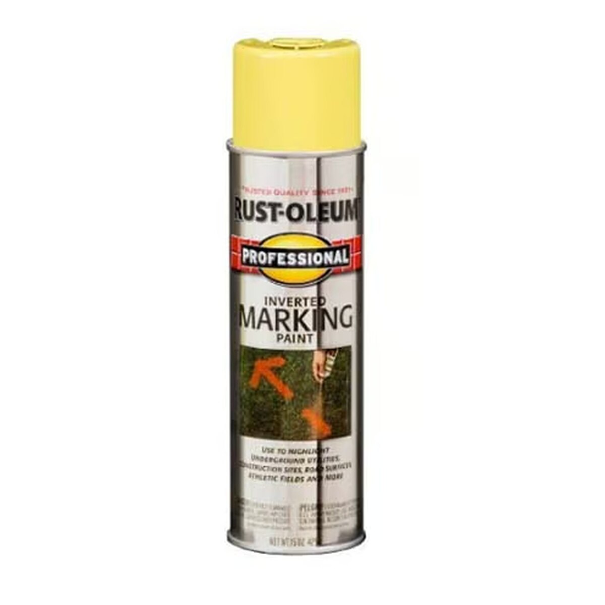 Rust-Oleum 2544838 15 oz Professional Inverted Marking Spray Paint High-Visibility Yellow