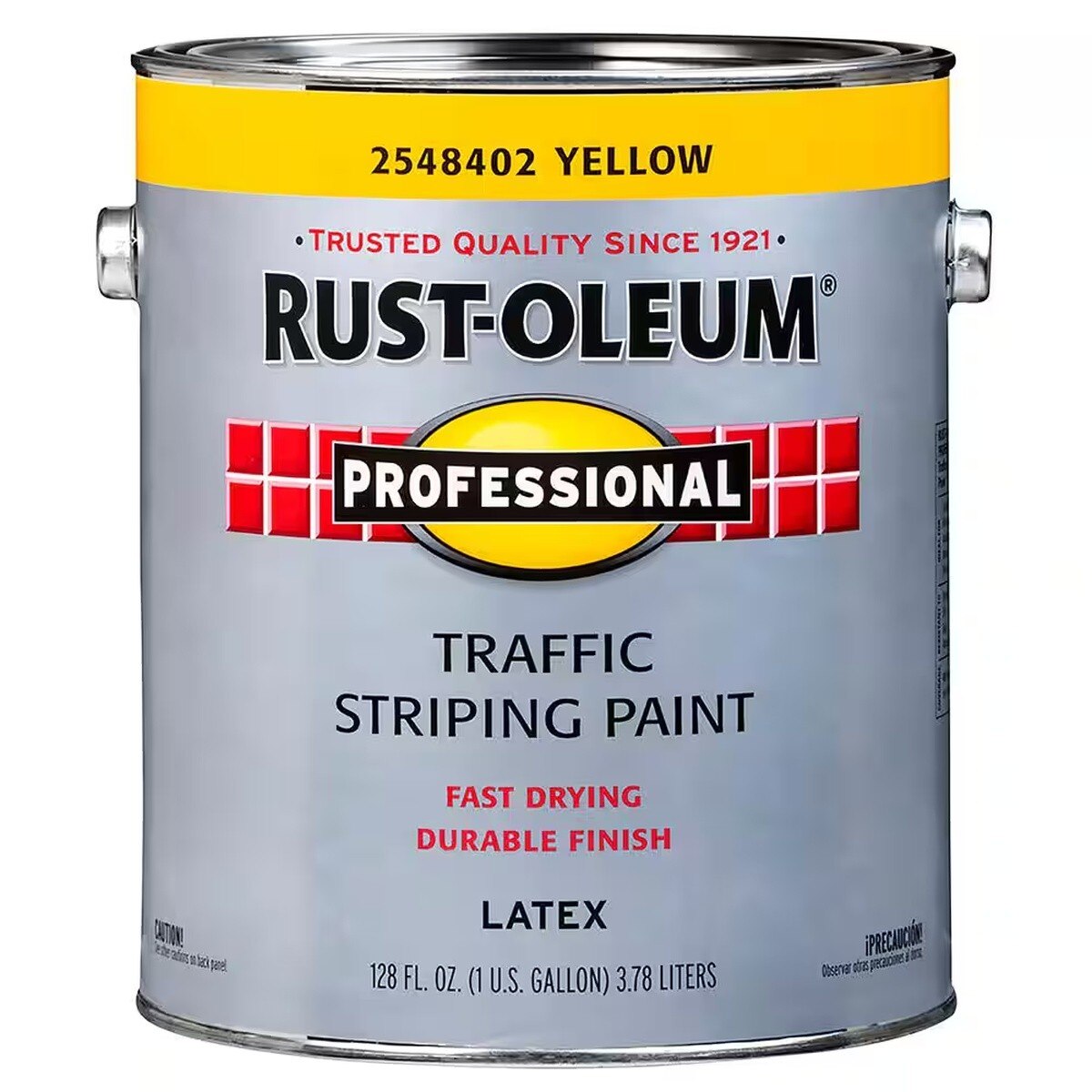 Rust-Oleum 2548402 Flat Yellow Exterior Traffic Striping Paint Fast Drying