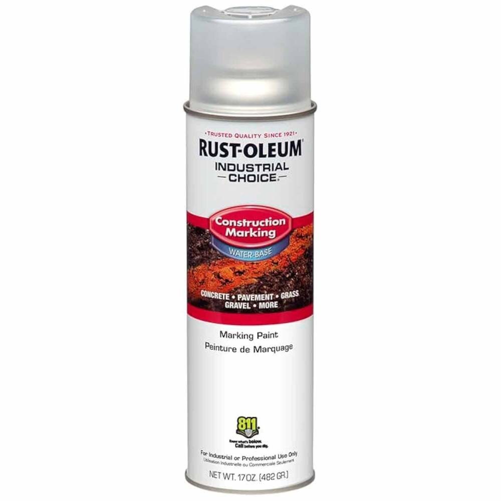 Rust-Oleum 264693 M1400 Water-Based Construction Marking Paint, Clear, 17 oz (12 Pack)