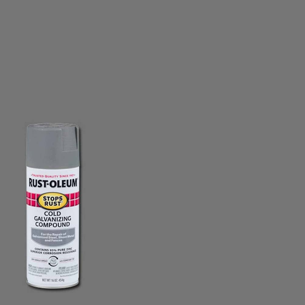 Rust-Oleum 7785830 Cold Galvanizing Compound 93% Zinc Rich Spray, Flat Gray 16 oz. (1 Can) - 2