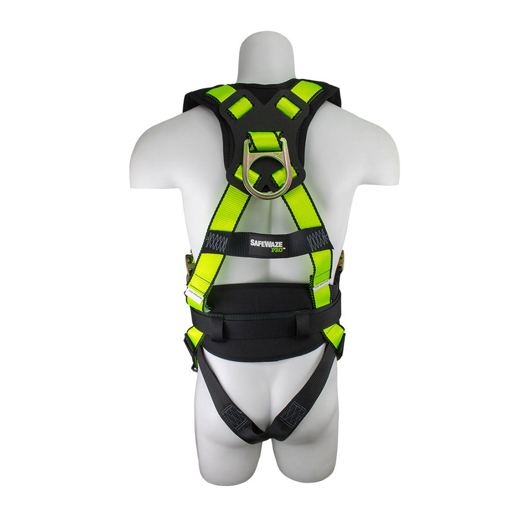 Safewaze 019-1029 (PCS) Construction Harness W 3 D-Ring, Tongue Buckle Legs, Quick-Connect Chest, Fixed Shoulder Pad, Srd Sleeve & Sub Pelvic Cover (XL) - 2