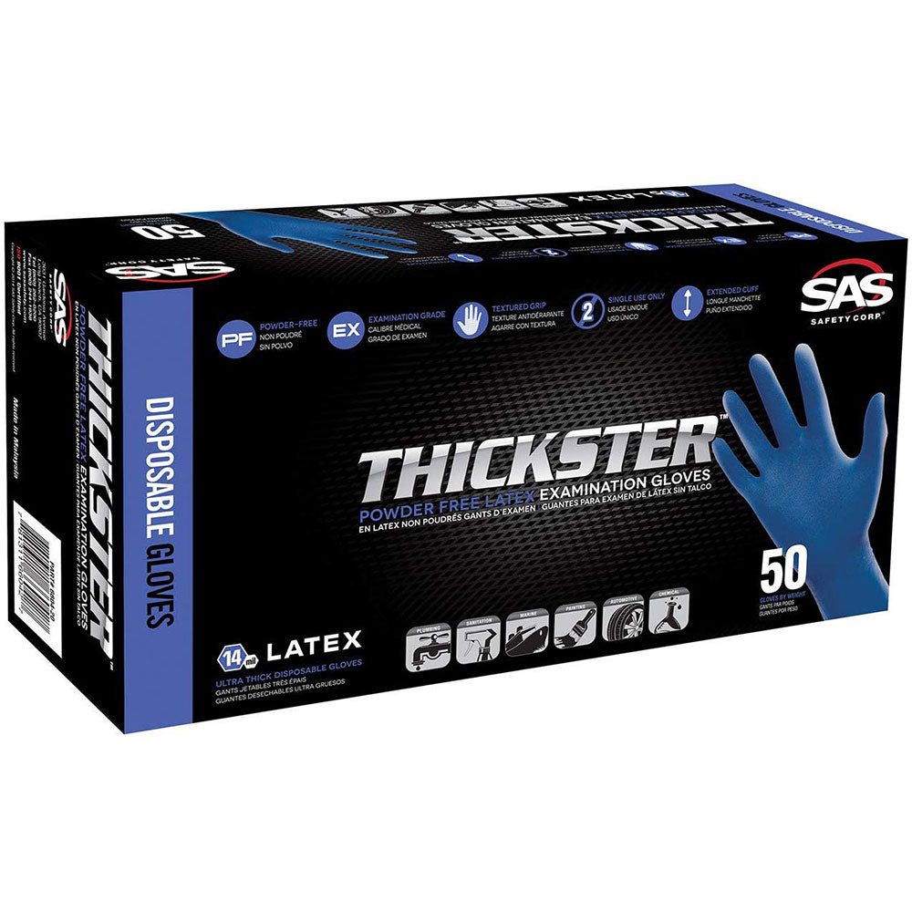 SAS 6602-20 Thickster Latex Powder-Free Disposable Glove, Medium - 2