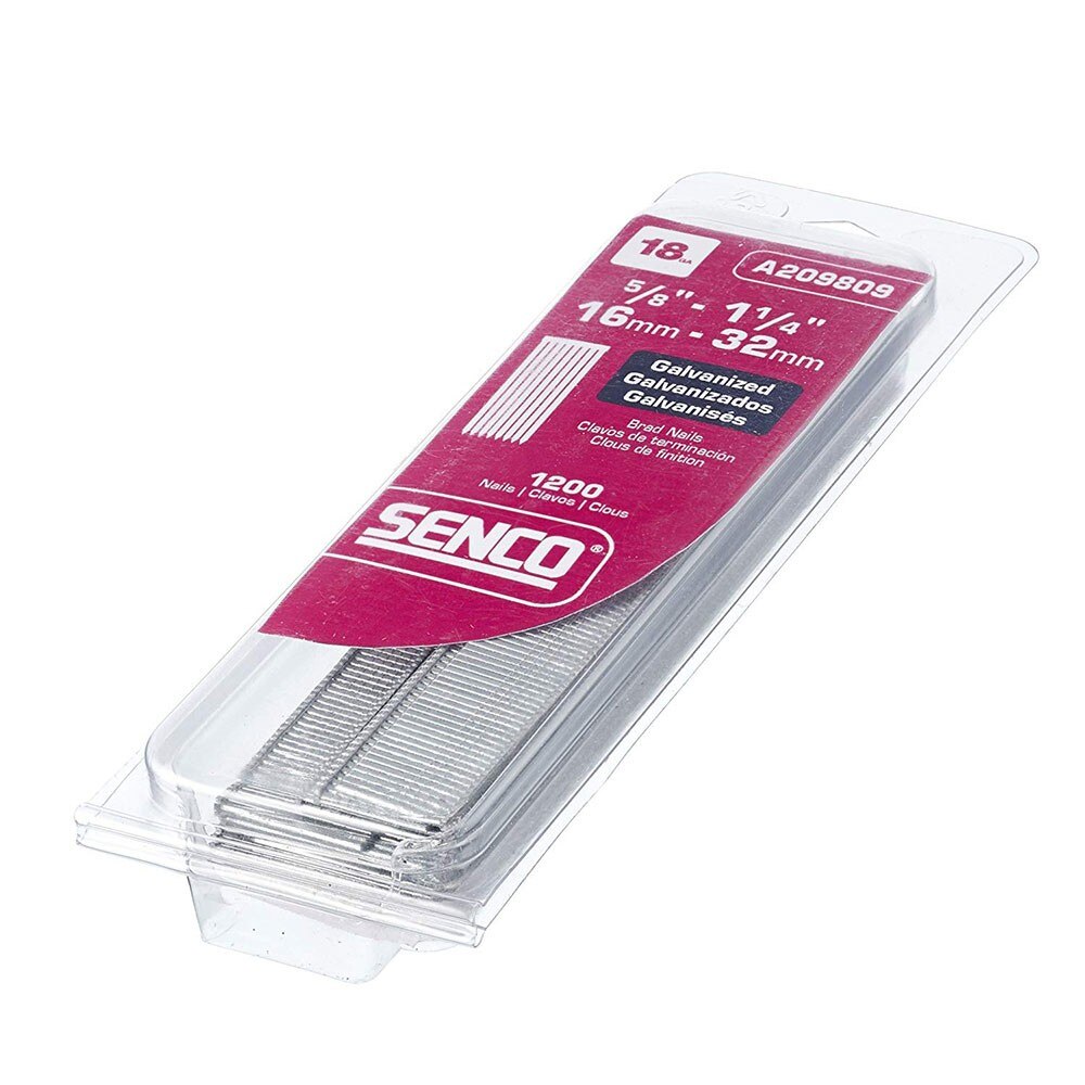Senco A209809 18 Gauge Electro Galvanized Brads Assortment 5/8" to 1-1/4" - 2