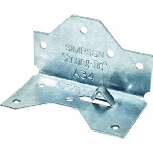 Simpson A34 Strong-Tie Galvanized Framing Angle for Wood Construction