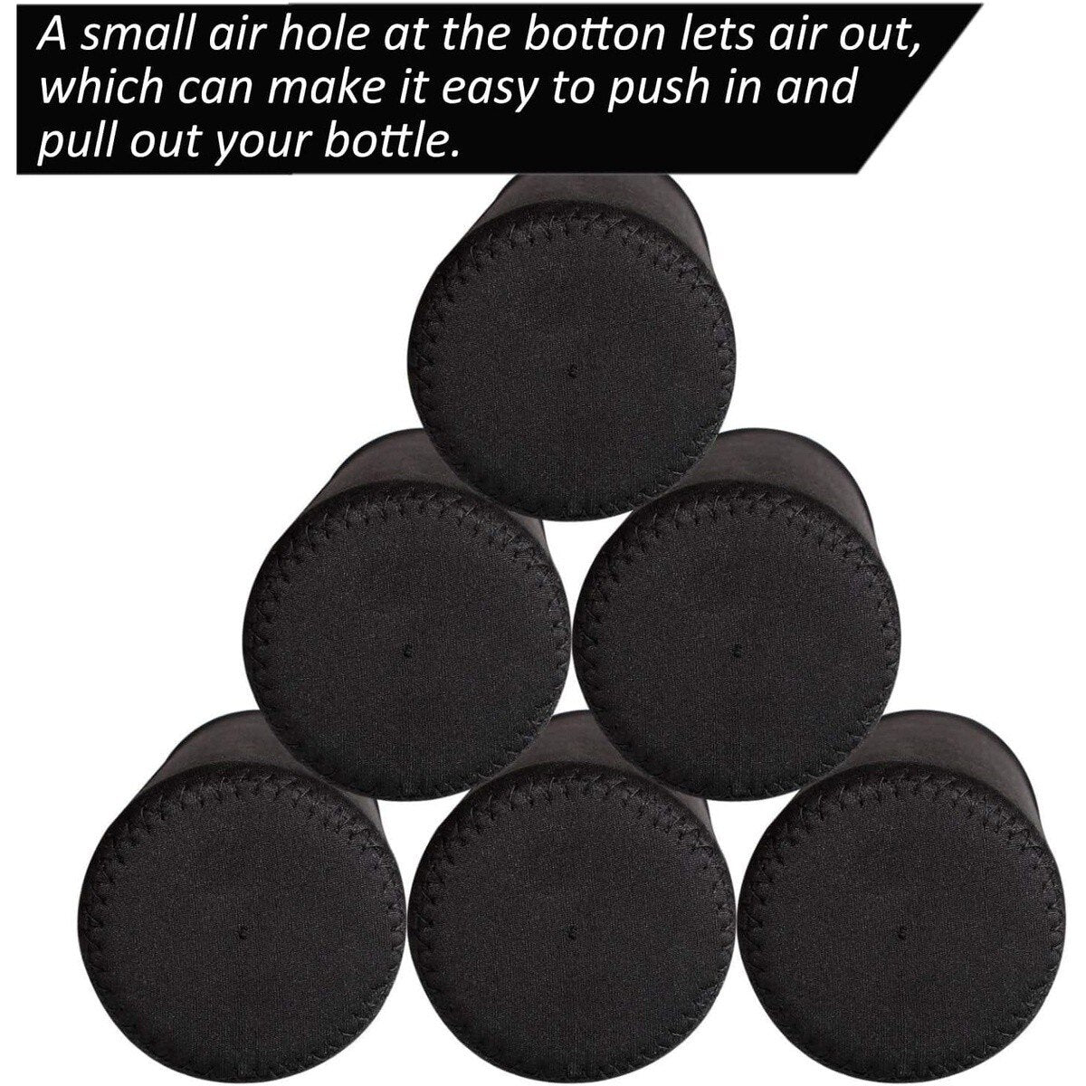 STARVAST SVUS-BottleSleeve-6-BK-170804fa Neoprene Water Bottle Sleeve Insulators 2.68" x 7.28" Black (6 Pack) - 4