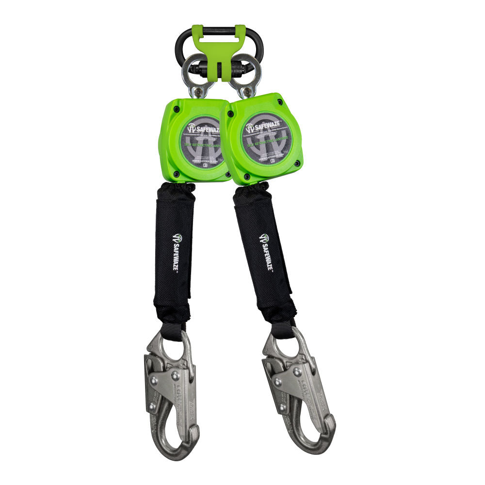 Safewaze 019-5152 6' Dual Web Retractable With BWB 1014 And Double Locking Steel Snap Hooks