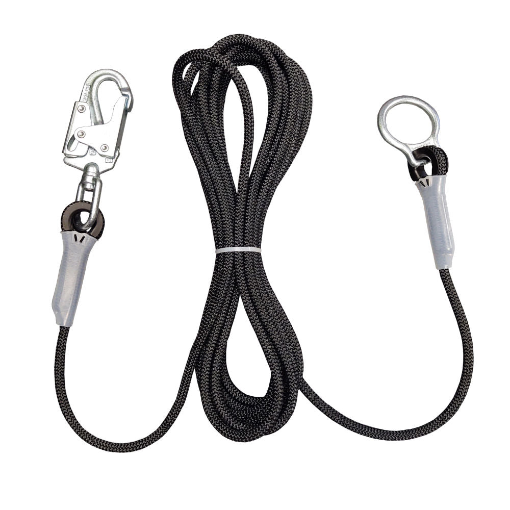 Safewaze 019-7010 7/16 Kernmantle Rope Vertical Lifeline W/ Swivel Snap Hook, Thimble And Steel D-Ring Termination