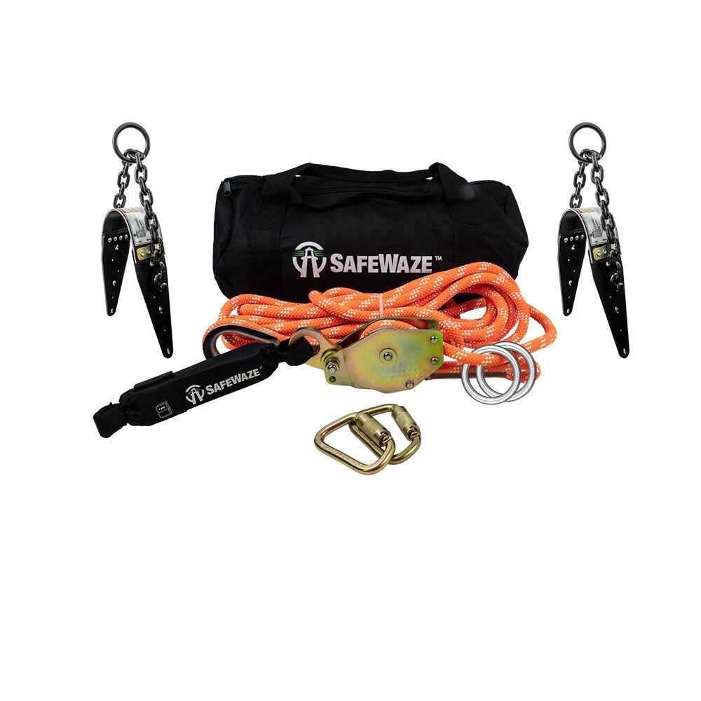 Safewaze 019-8008 30' 2-Person Portable Kernmantle HLL / Chain Anchor