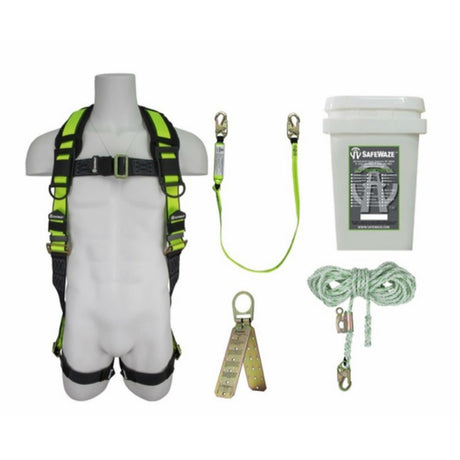 Safewaze FS-120-XXL Basic Roofers Kit with Bucket Includes 2X-Large Harness