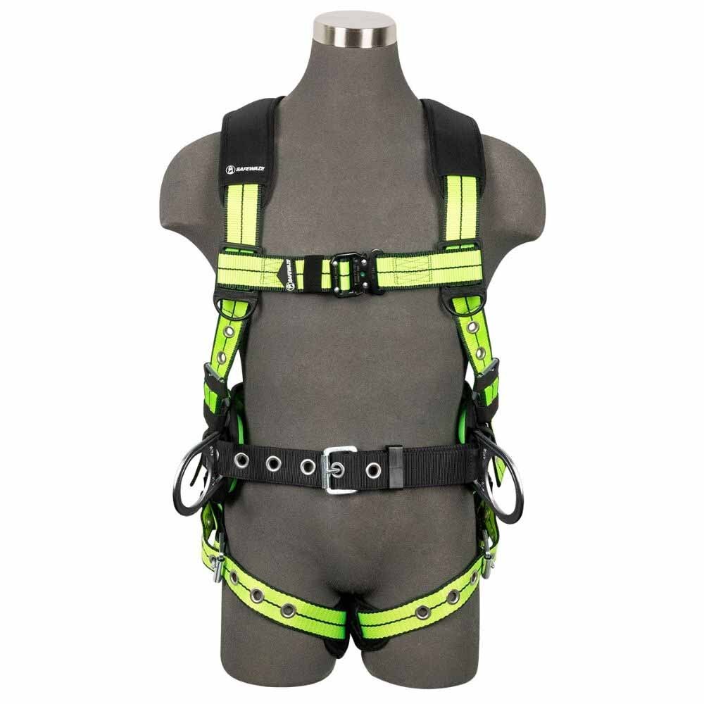 Safewaze FS-FLEX270-3X PRO+ Construction Harness: 3D, QC Chest, TB Legs, TB Torso - 3XL