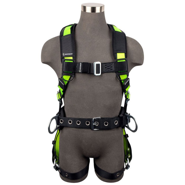Safewaze FS160-XL Pro Construction Harness, Free Floating Waist Pad: 3D, Mb Chest, Tb Legs
