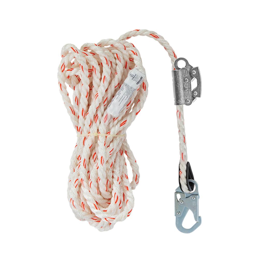 Safewaze 018-7004 V-Line 50' Vertical Lifeline: Snap Hook, Rope Grab