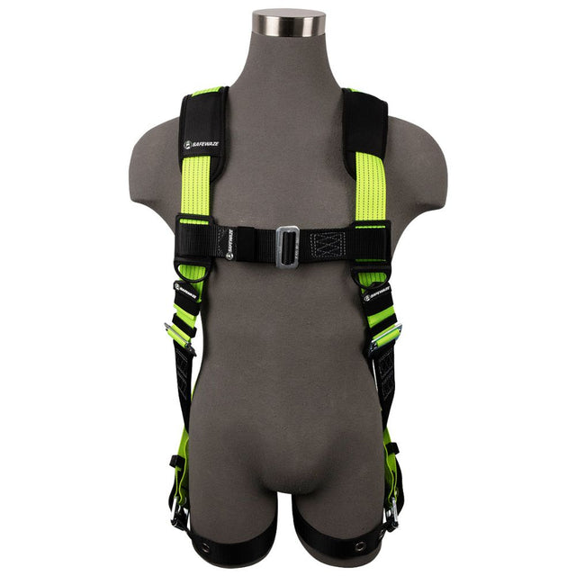 Safewaze FS-HIVIS185-L/XL Reflective Full Body Harness: 1D, Mb Chest, Tb Legs