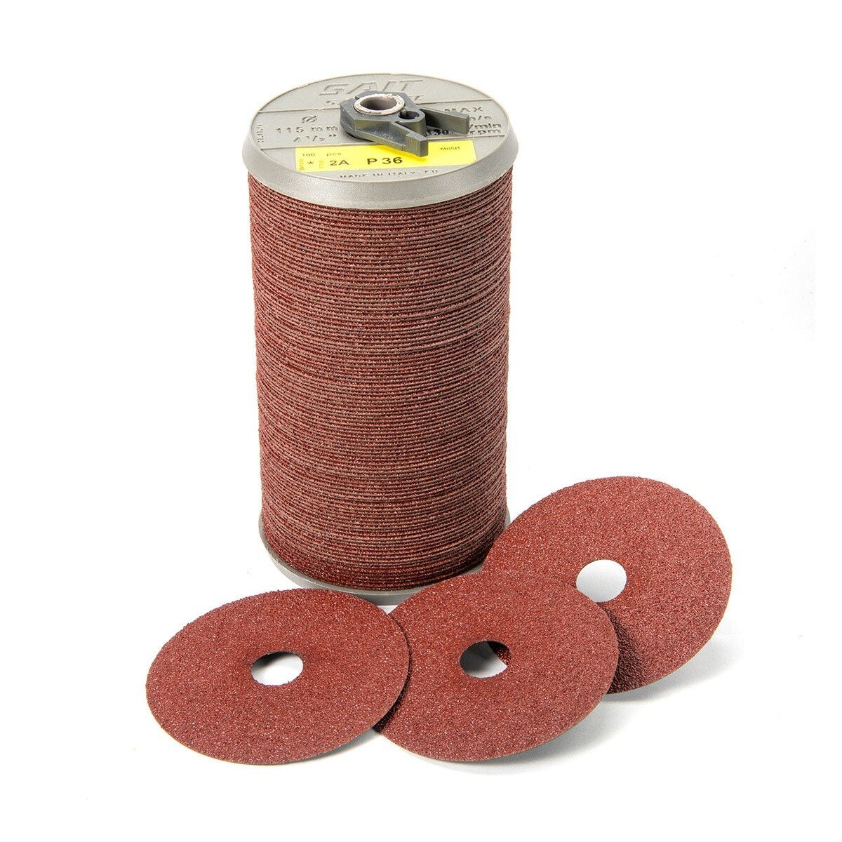 Sait 50131 5 in" Sait-Lok Quick Change Fiber Disc 80 Grit 2A Aluminum Oxide with 7/8" Arbor Hole - 2