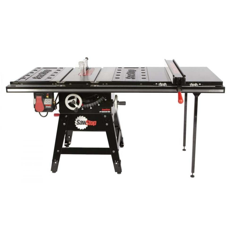 SawStop CNS175-ATGP36 Contractor 1.75 HP Table Saw with 36 in. Professional T-Glide Advance Fence, Rails & Extension Table