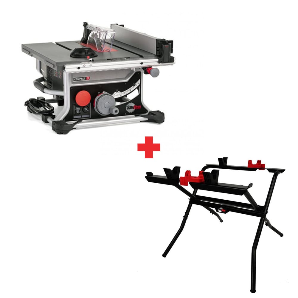 SawStop CTS-KIT 15 Amp 120-Volt 60 Hz Compact Table Saw with Compact Table Saw Folding Stand