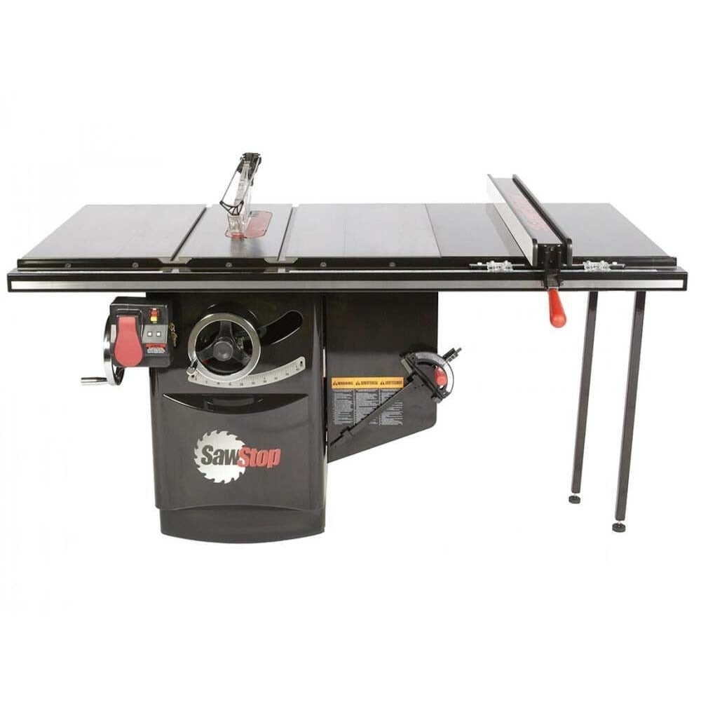 SawStop ICS31230-ATGI36 Industrial 3HP 1-Phase 230V Cabinet Saw with 36 in. Industrial T-Glide Advance Rip Fence, Rails & Extension Table