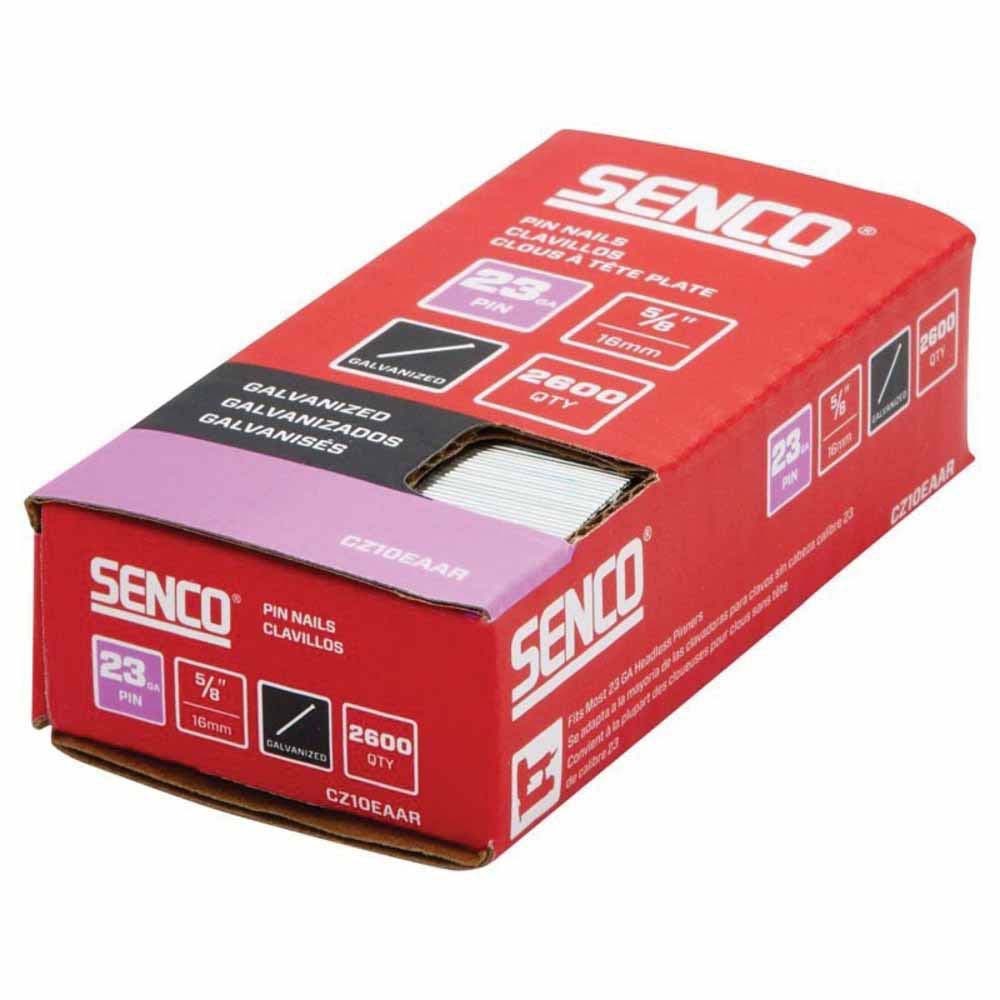Senco CZ10EAAR 5/8 in. 23 Gauge Headless Pin Nails, Galvanized Finish (2,600 Count) - 2