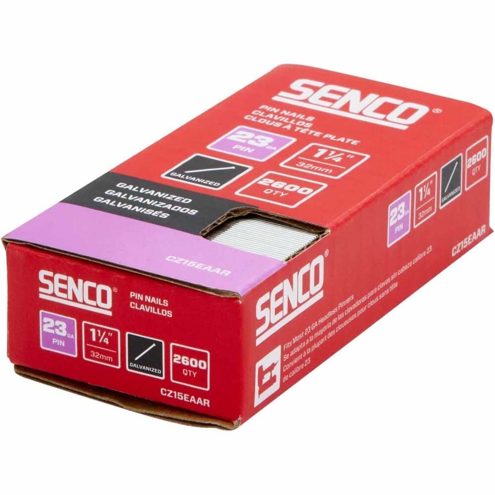 Senco CZ15EAAR 23 Gauge 1-1/4 in. Headless Galvanized Pin Nails (2,600 Pack) - 2