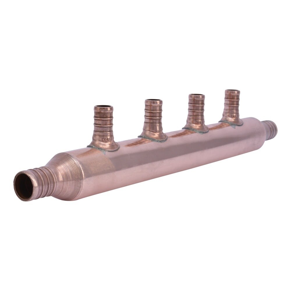 SharkBite 22786 4 Port Copper PEX Multi-Port Open Tee 3/4 in. Inlet x 1/2 in. Outlet
