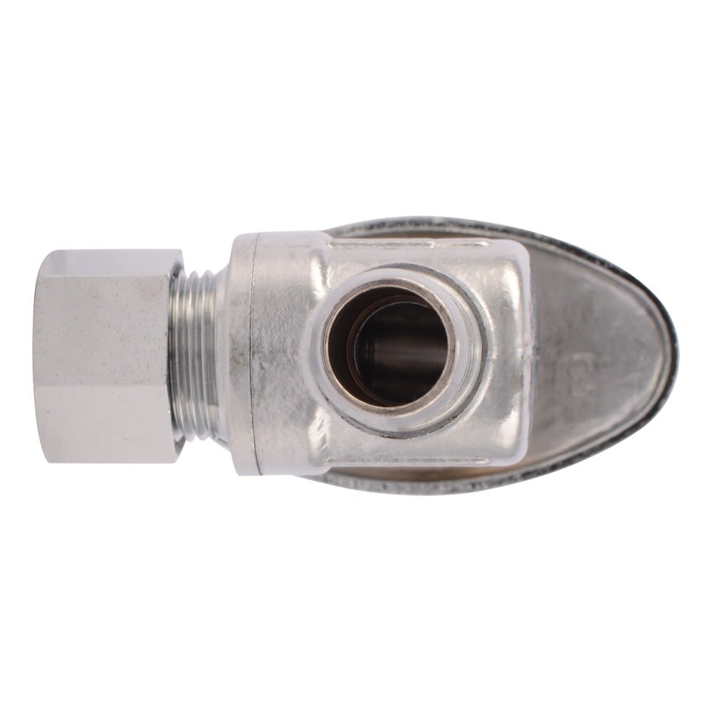 SharkBite 23058LF 1/2 in. x 3/8 in. OD Compression Quarter Turn Brass Barb Angle Stop Valve - 3