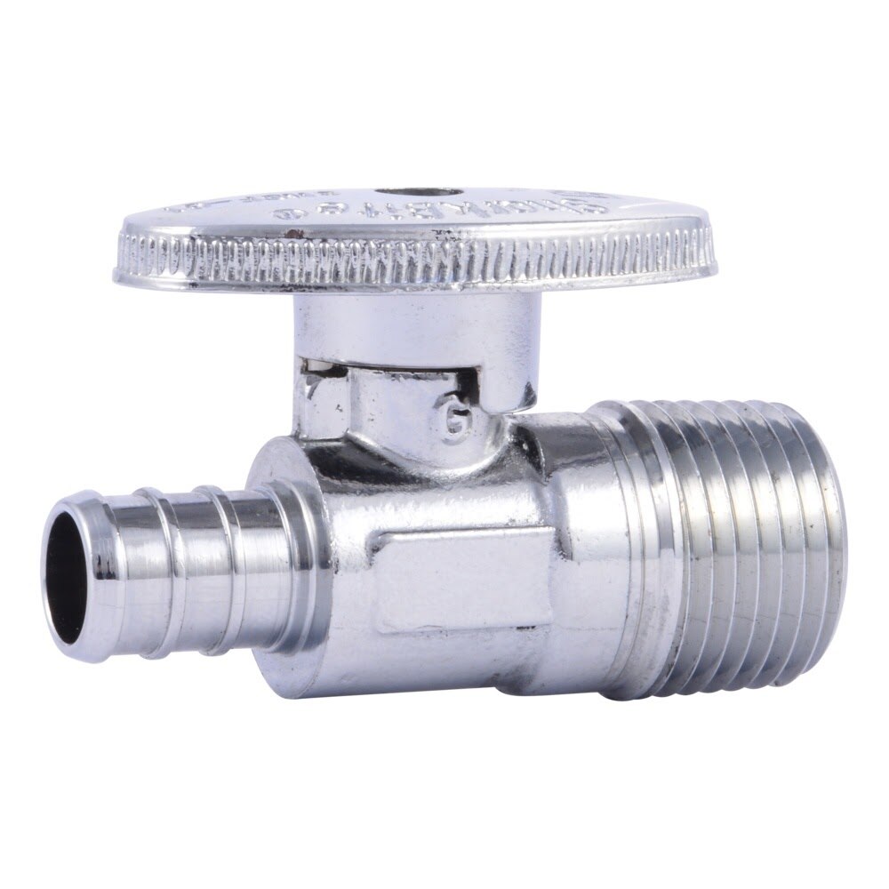 SharkBite 23061LF 1/2 in. x 1/2 in. MPT Lead Free Brass PEX Straight Stop Valve