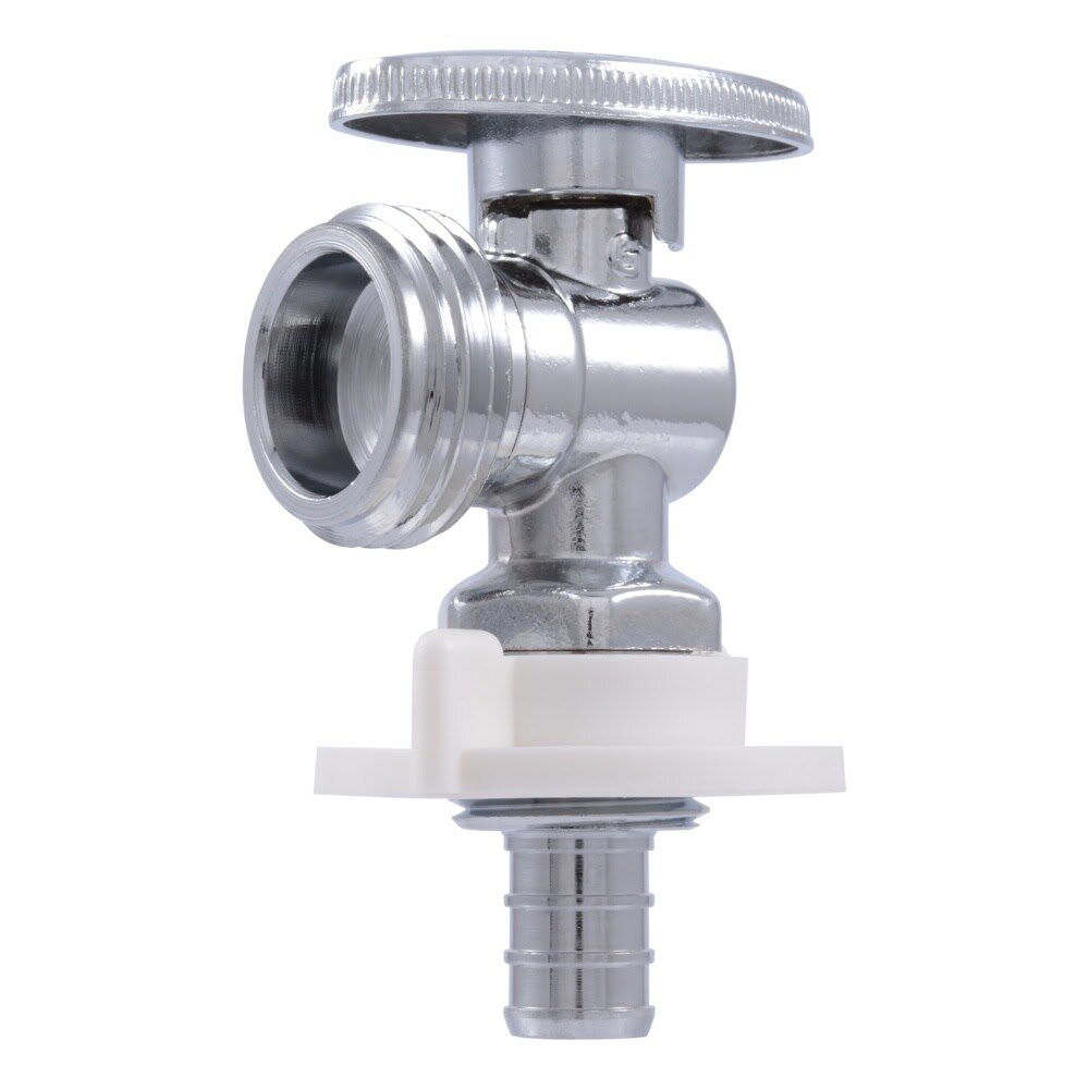 SharkBite 23064LF 1/2 in. PEX Barb x 3/4 in. MHT Chrome Plated Brass Angle Stop Valve