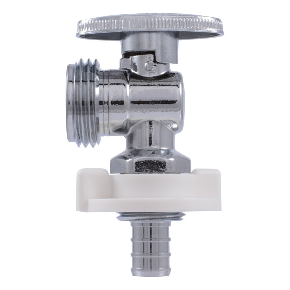 SharkBite 23064LF 1/2 in. PEX Barb x 3/4 in. MHT Chrome Plated Brass Angle Stop Valve - 2