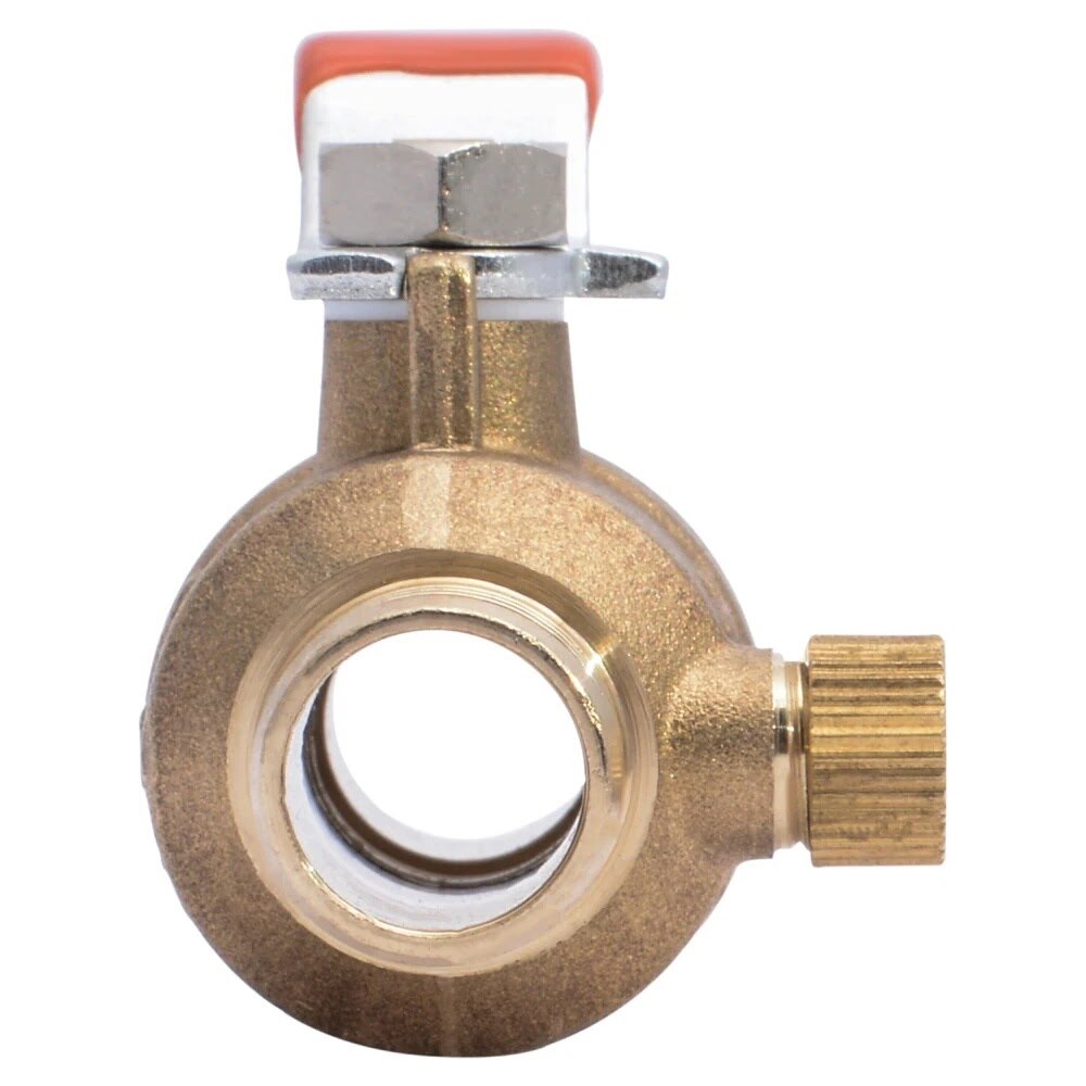SharkBite 24613LF 3/4 in x 3/4 in PEX Barb Brass Quarter Turn Ball Valve with Drain - 3