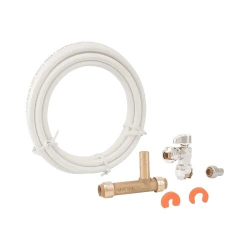 SharkBite 25024 Ice Maker Connection Kit with 1/2 in Slip Tee Angle Stop and 10 ft PEX Pipe