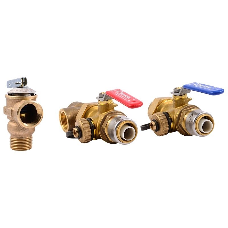 SharkBite 25374 3/4 in. Tankless Water Heater Kit with Isolation and Relief Valves (3-Piece)