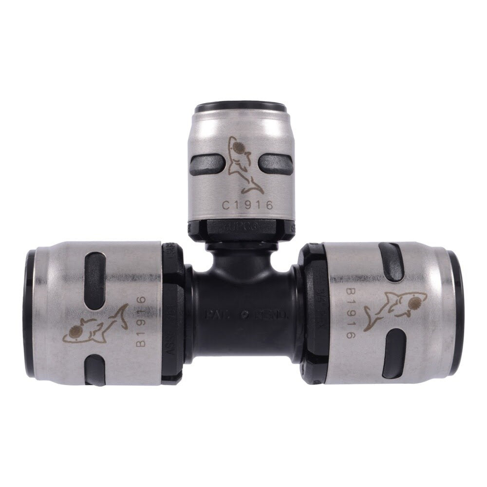 SharkBite K412WP3 3/4 in. x 3/4 in. x 1/2 in. EvoPEX Reducing Tee for PEX Pipe (3 Pack) - 2