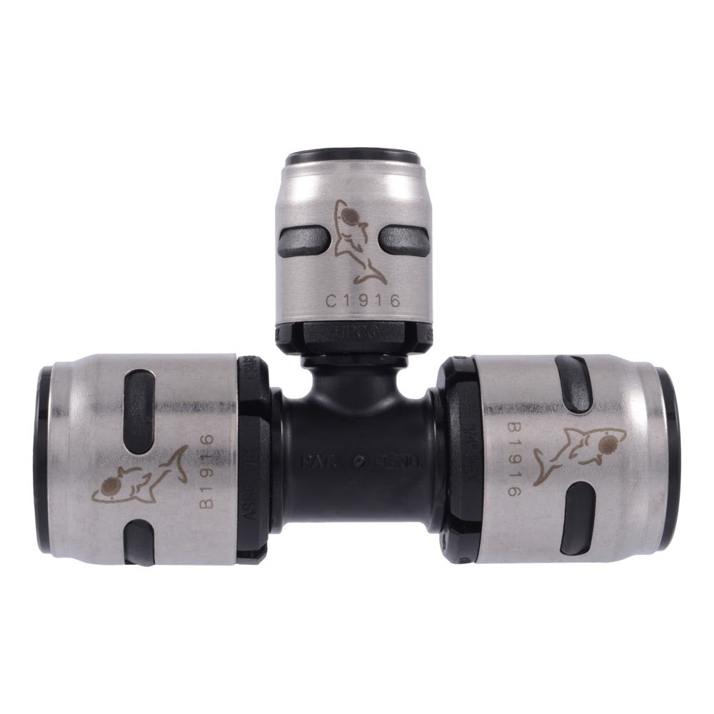 SharkBite K412WP3 3/4 in. x 3/4 in. x 1/2 in. EvoPEX Reducing Tee for PEX Pipe (3 Pack) - 2