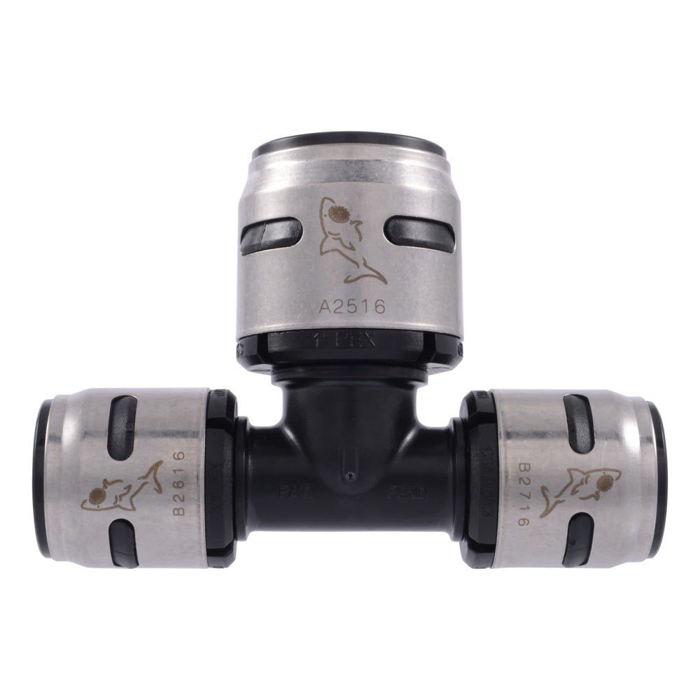 SharkBite K413WP2 3/4 in x 3/4 in x 1 in EvoPEX Push to Connect Reducing Tee for PEX Pipe (2 Pack) - 2