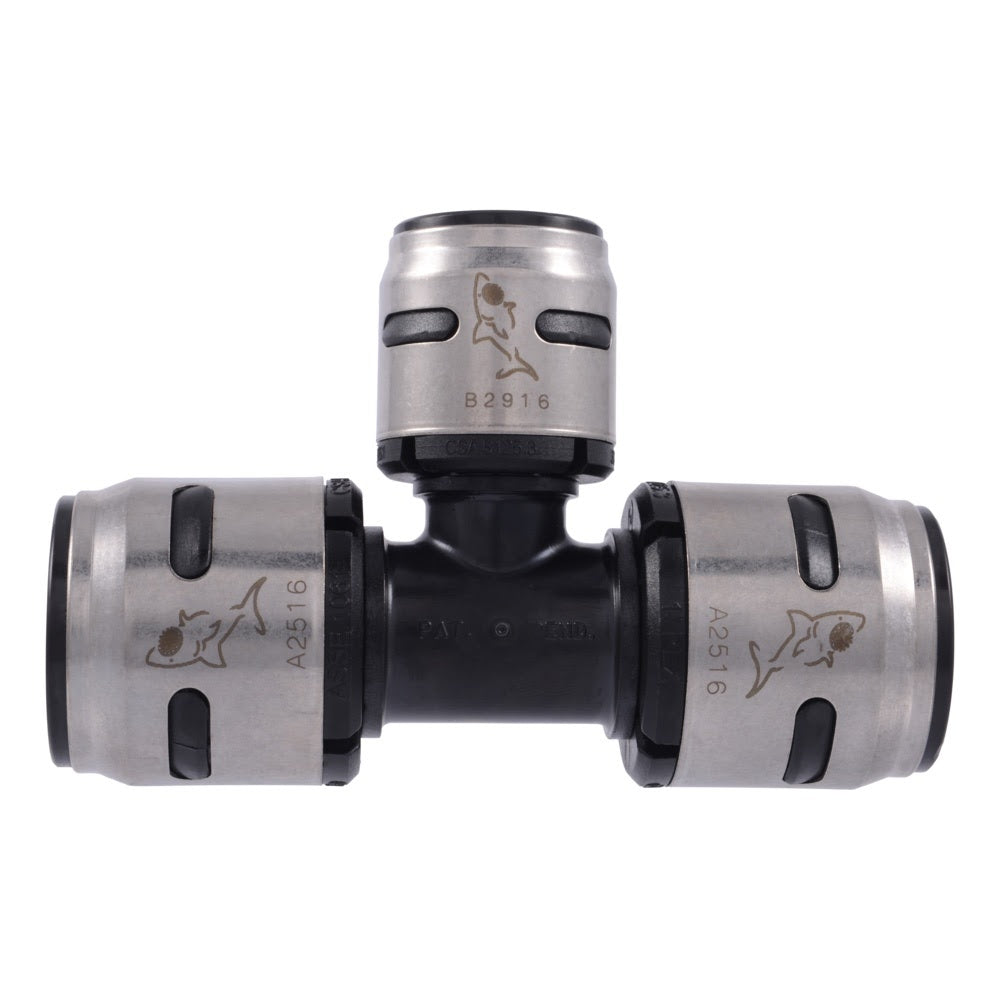 SharkBite K416WP2 1 in. x 1 in. x 3/4 in. EvoPEX Push to Connect Reducing Tee for PEX Pipe (2 Pack) - 2